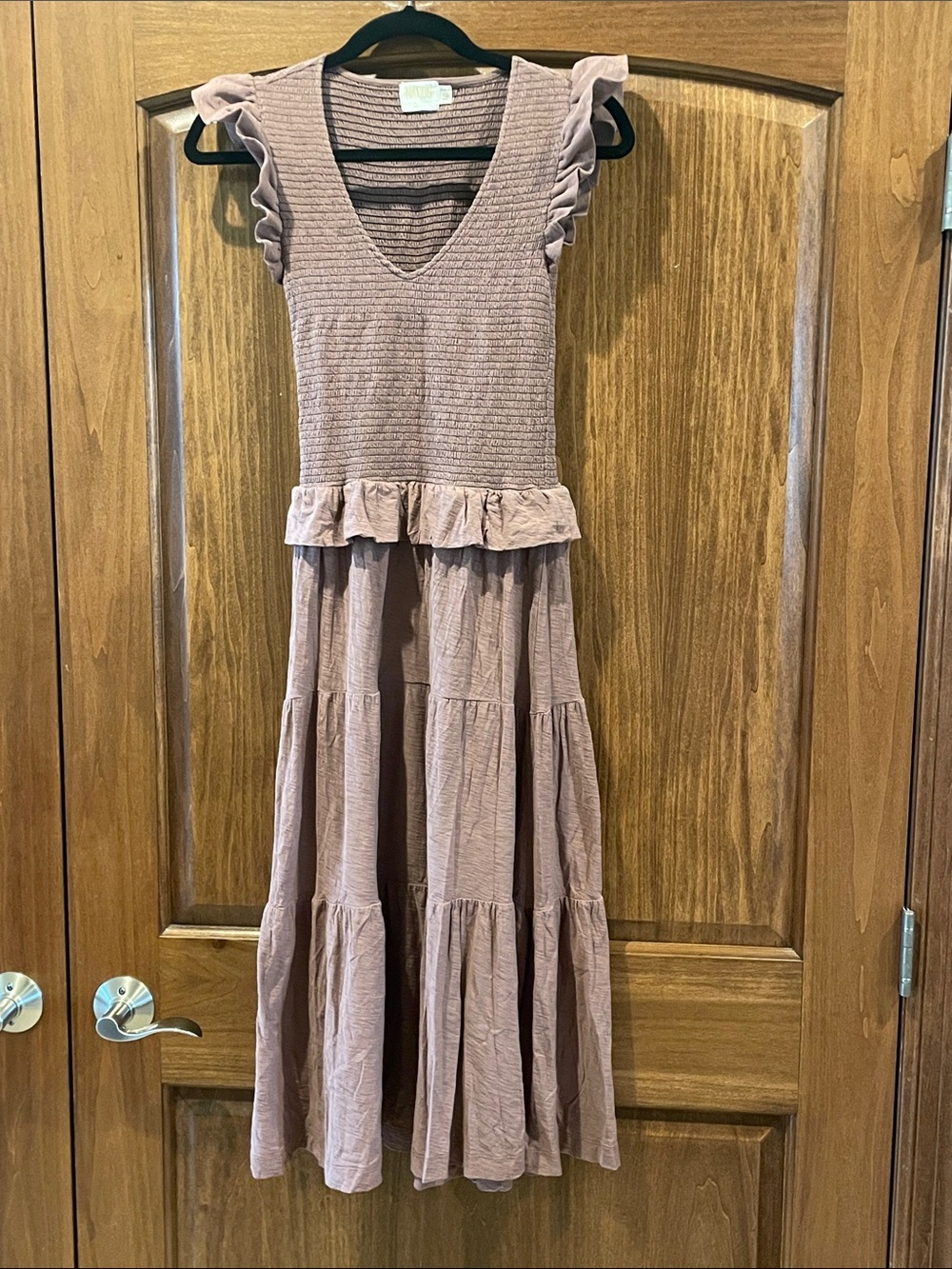 Nation LTD Fabienne Fused Ruffle Ruched Dress Mojave Brown Fairy Size XS - Picture 5 of 14